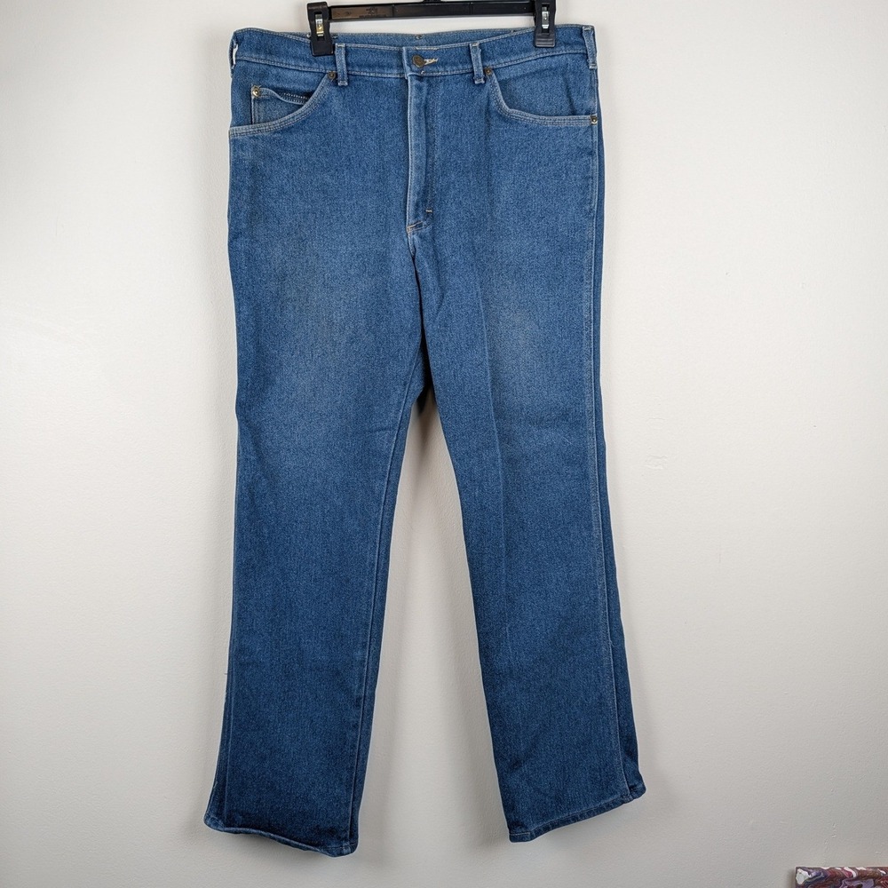 Vintage Lee Riders Mens 38x32 Blue Straight Leg Jeans Made in USA 200-2046 Denim - Picture 2 of 11
